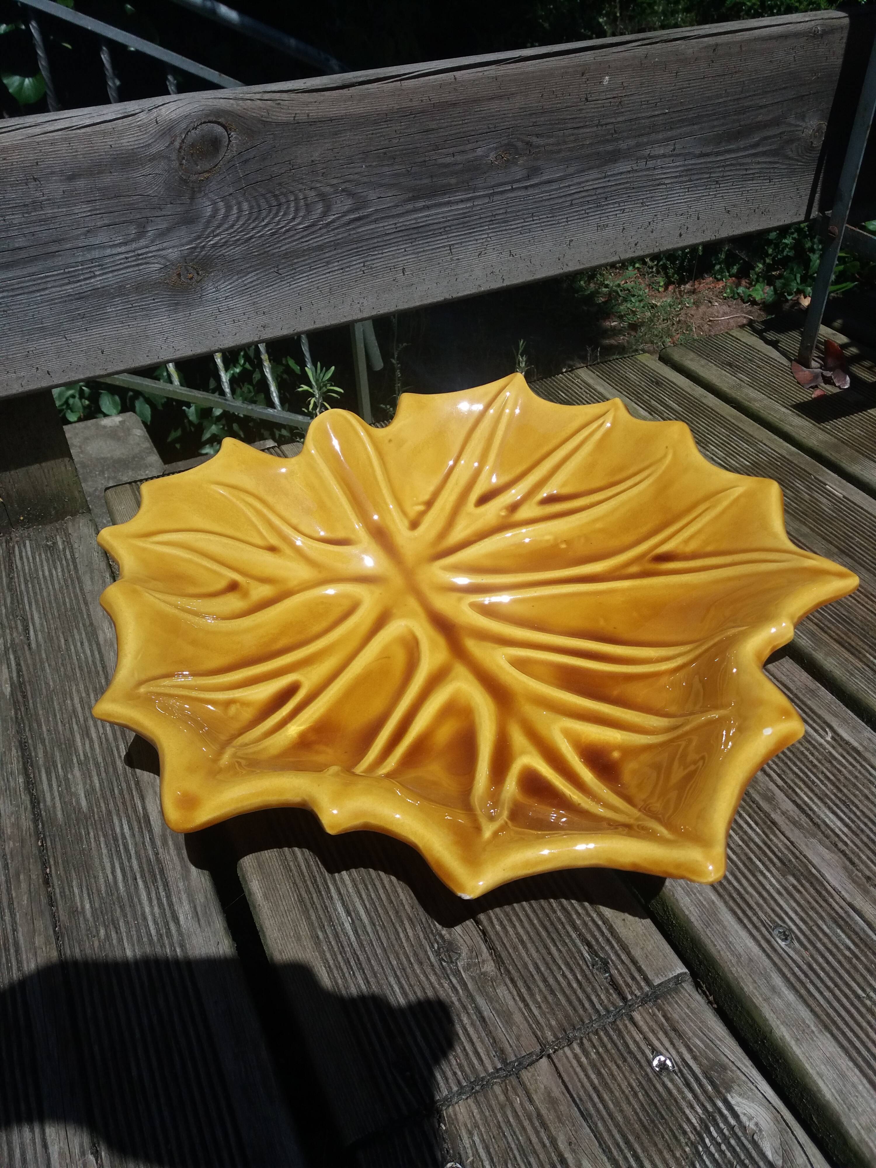 Empty fruit bowl FPP Vallauris leaf