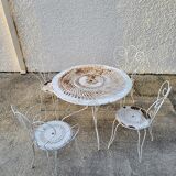 Garden furniture table with 2 armchairs and 2 chairs