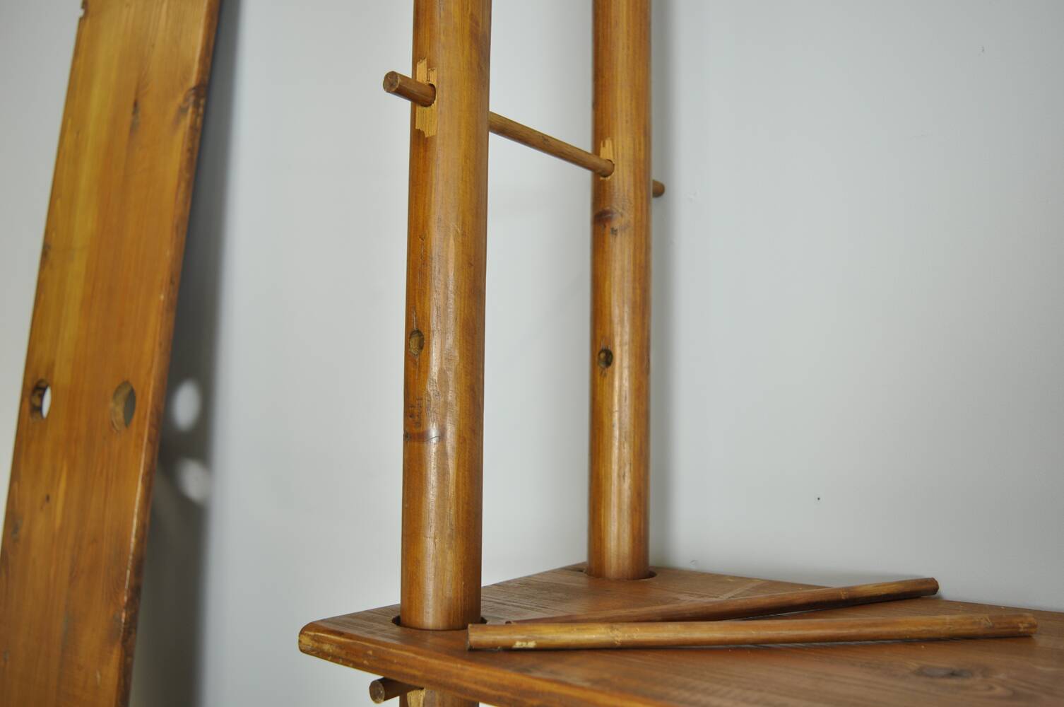 Handmade wooden bookshelf, 1960s