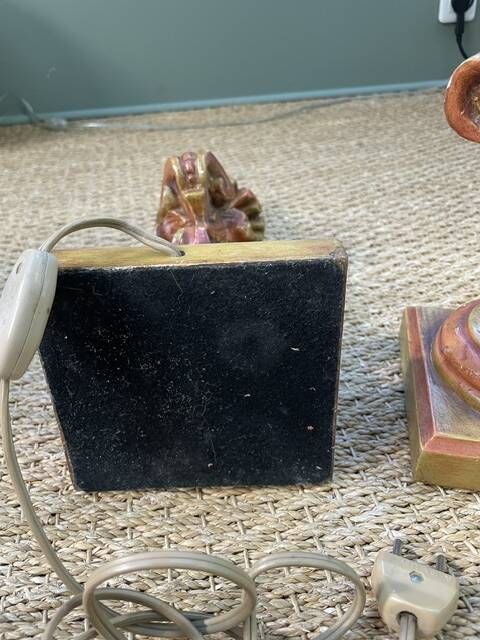 pair of wooden lamp bases