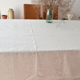 Drap ancien en lin brodé main