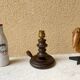 Turned wood lamp base, French craftsmanship, vintage art deco, minimalist, 40s/50s