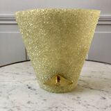 Applique murale en plexi jaune et métal doré années 60-70