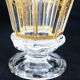 Baccarat glass vase with purple violets, gilded moulded crystal, Charles X Louis Philippe signed.