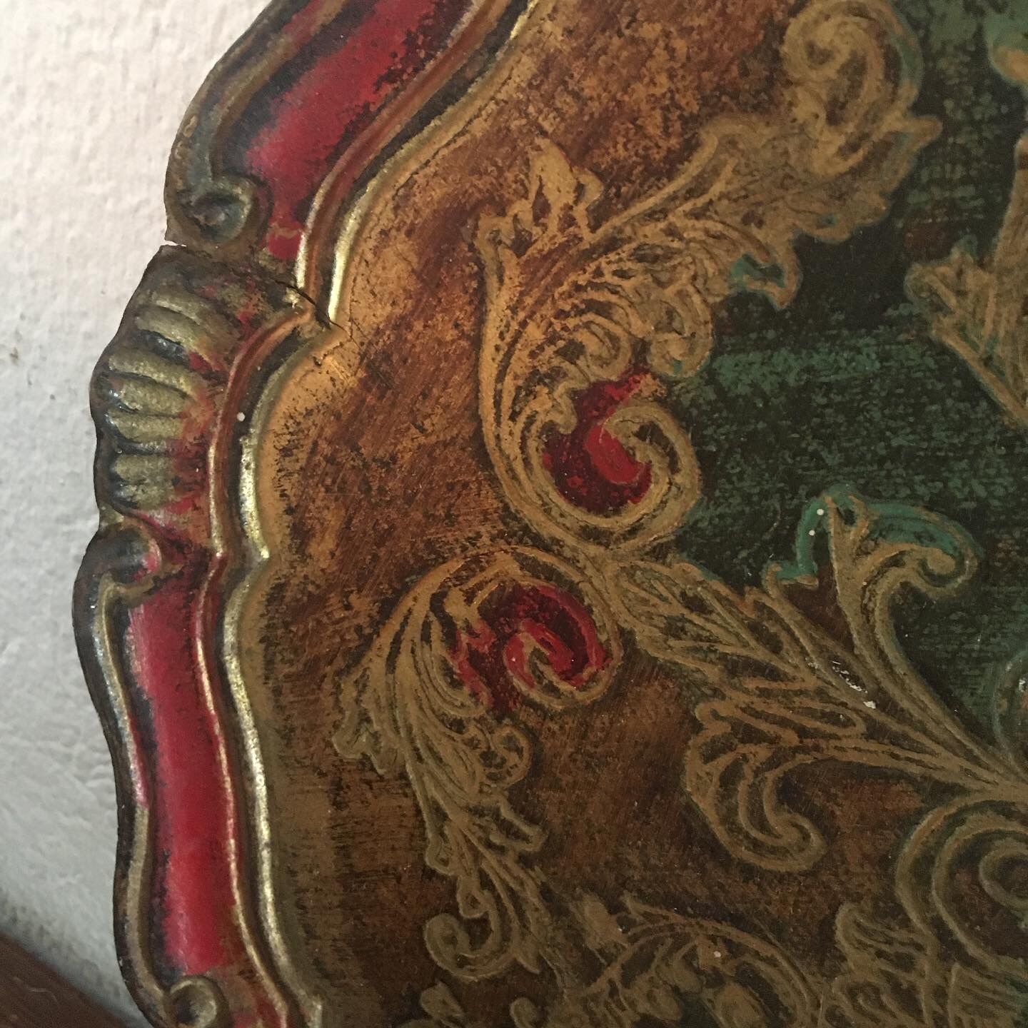 Florentine style wooden tray