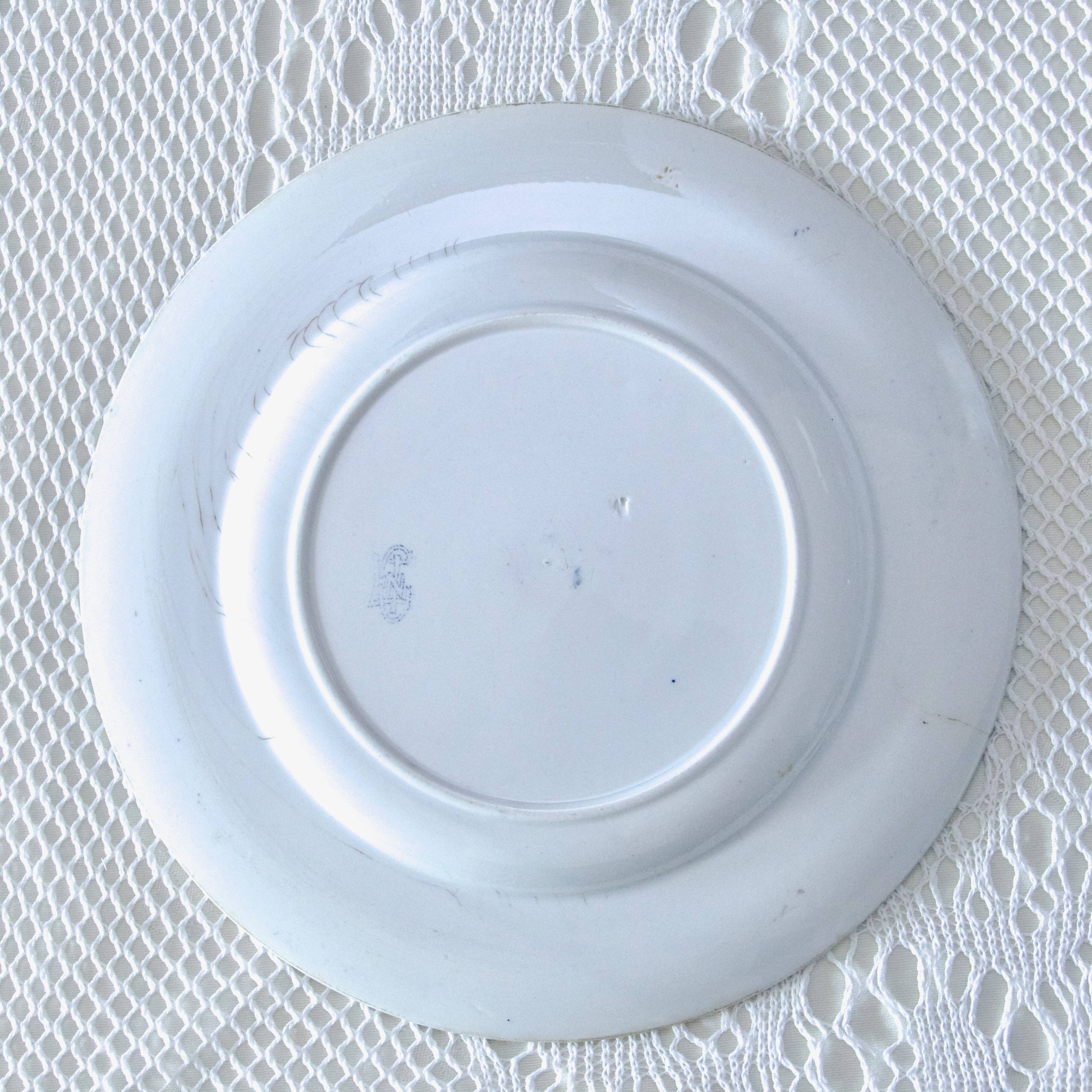 19th century plates Gien iron earth collection with Japanese birds