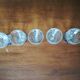 Five engraved vintage glasses white wine or aperitif glasses