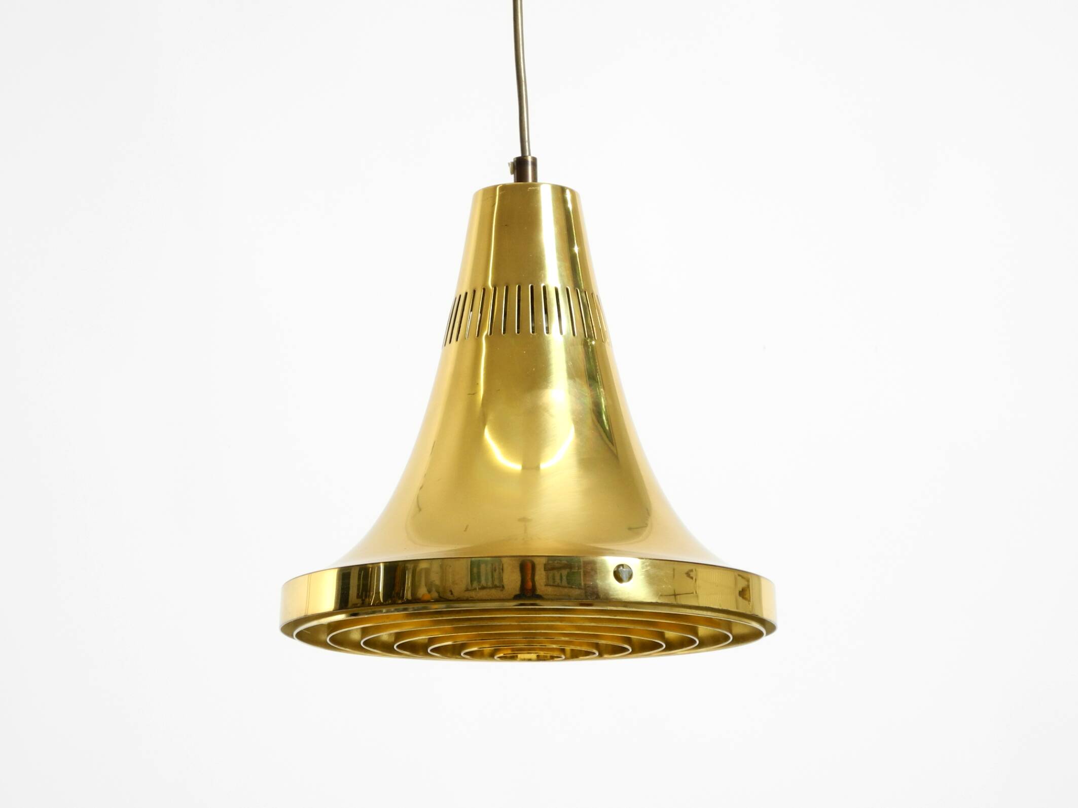 60s Hans-Agne Jakobsson brass pendant lamp Model T 598, by Markaryd Sweden