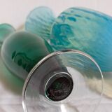 Duo of vintage blown glass soliflores vases