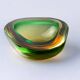 Green and yellow Sommerso empty pocket by Seguso, Murano glass, Italy, 1970