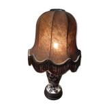 Ceramic lamp and wooden base from the 70s