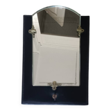 Art Deco leather and bronze mirror