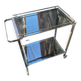 Chrome rolling serving cart from the 1950s-60s