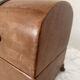 Vintage leather and silver metal jewelry box.