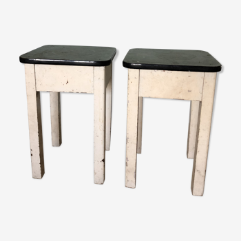 Wooden and formica stools