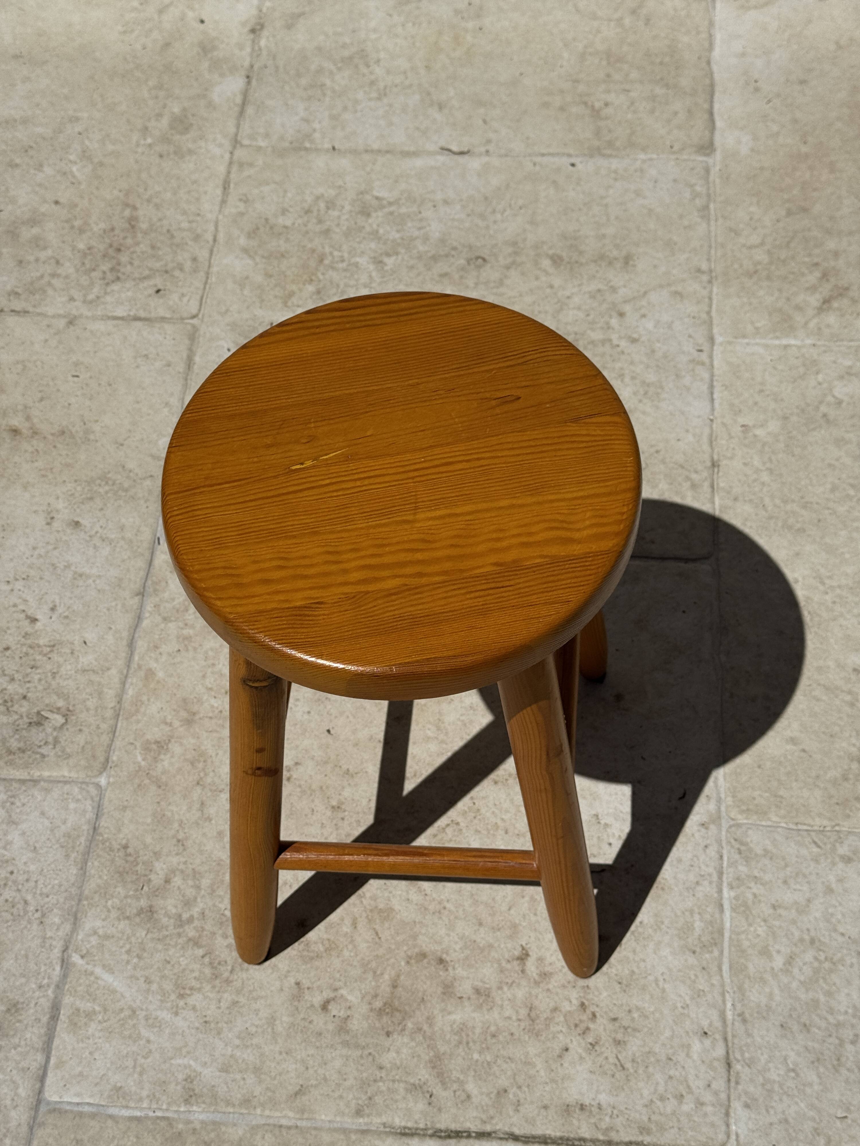Vintage four-legged pine stool