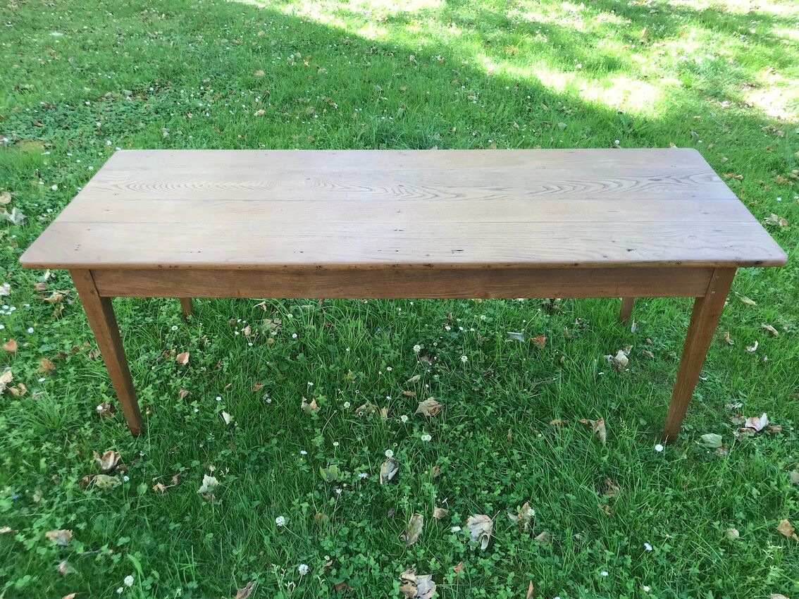 Farm table in raw wood