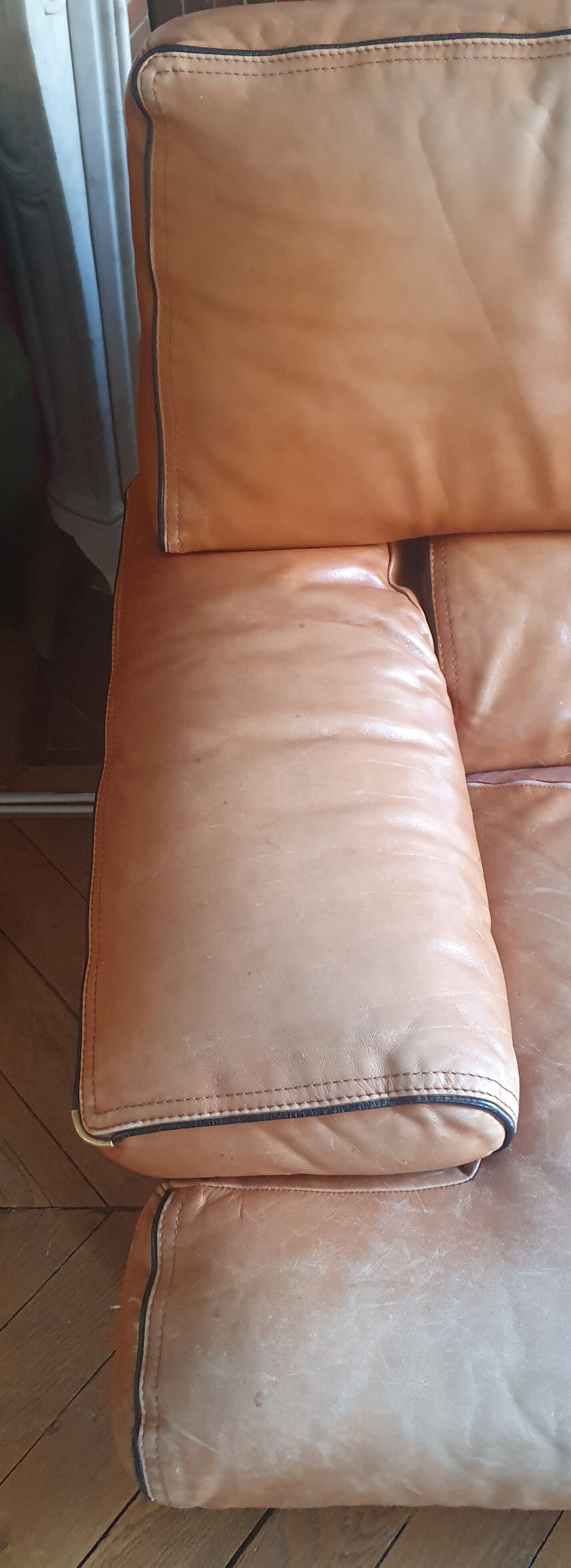 Fauteuil cuir Roche Bobois 1970