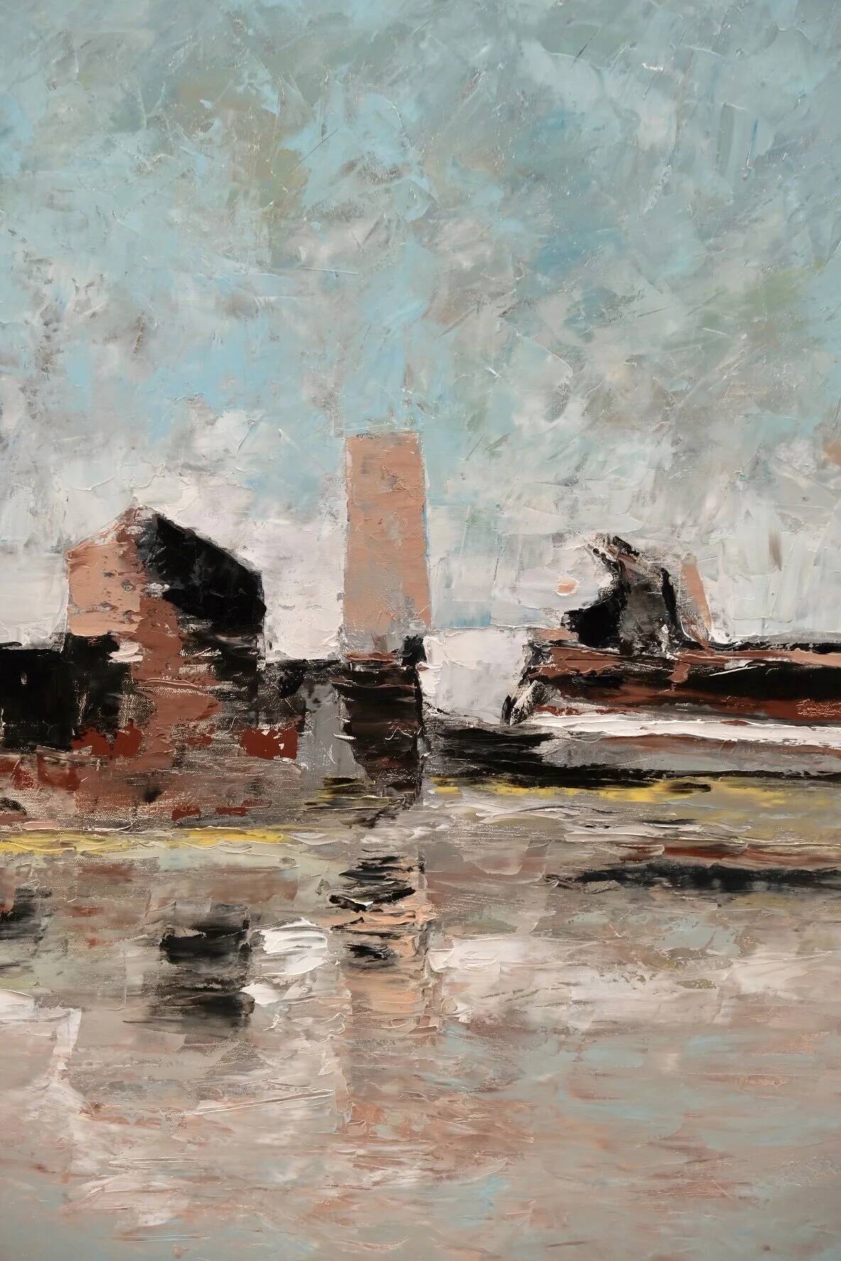 Oil painting on canvas by Delas, circa 2000