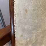 Set of 2 chairs and 2 armchairs in wood and gray velvet