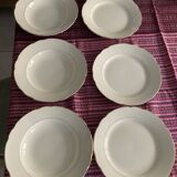Flat and deep plates (set) cream white with gold rim Villeroy & Boch