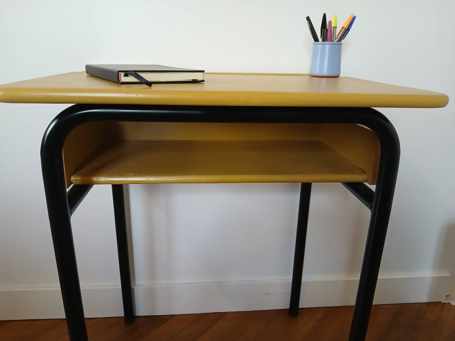 refurbished wooden school desk