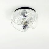 "Wave"/"Futura" Glass Wall Lamp by Koch & Lowy for Peill & Putzler, 1970s