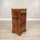 Small Biedermeier Mahogany Wood & Veneer Dresser with Marble Top, 1930s