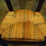 Children's straw chair and oak stool