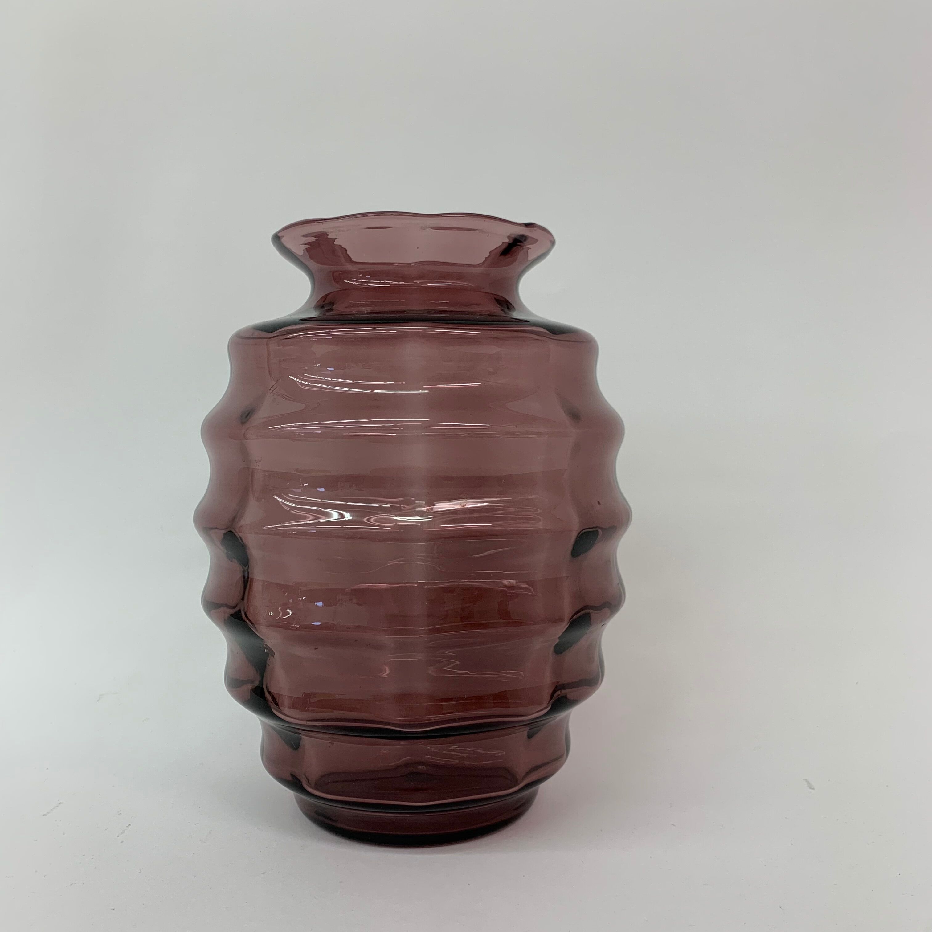 Art deco Doyen vase purple glass , 1930’s