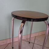 Vintage stool, formica and chrome feet, 60s