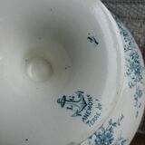 Plat sur pied 1900 Terre de fer service Anémone