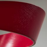 Red Plywood and Curved Metal Frame Chair