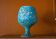 Fat Lava turquoise ceramic cup, blue crater ceramic vase, turquoise emaux, chalice, Cyclops