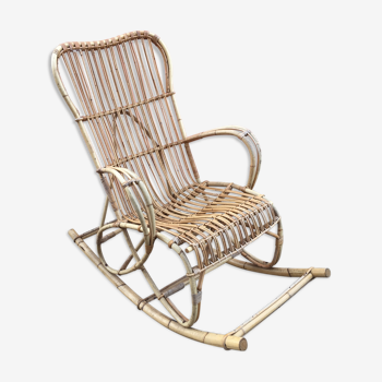 Rocking chair en rotin