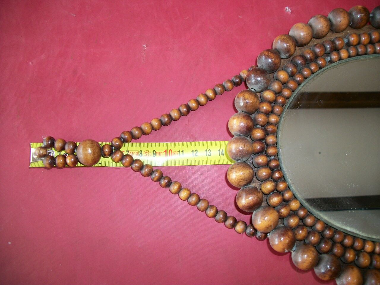 Miroir perle de bois