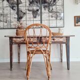 Old patinated farm table with 2 drawers