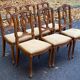 6 Louis XV style Regency chairs in solid wood and yellow-beige fabric