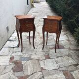 Pair of Louis XV style marquetry bedside tables