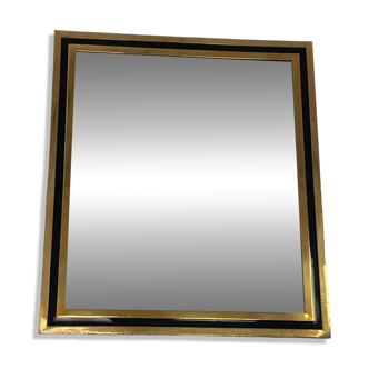 Vintage steel and brass mirror