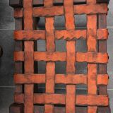 Brutalist oak lounge chair and ottoman, 1970s, set of 2