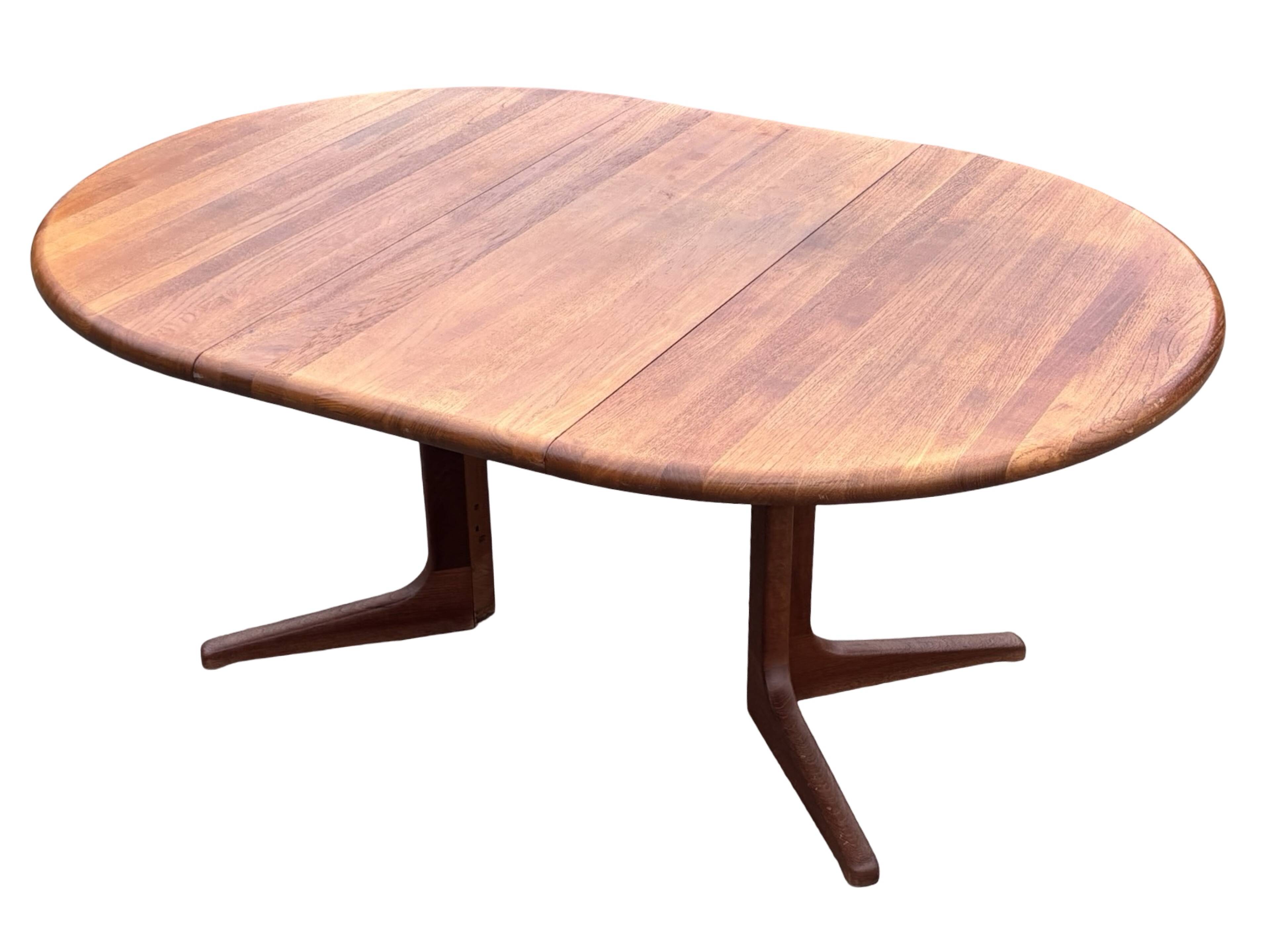 Vintage Teak Glostrup Dining Table Extendable Oval 1970s