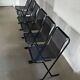 Black metal stacking chairs, Arrben Italy, 80s