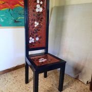 Japanese chair with a high backrest