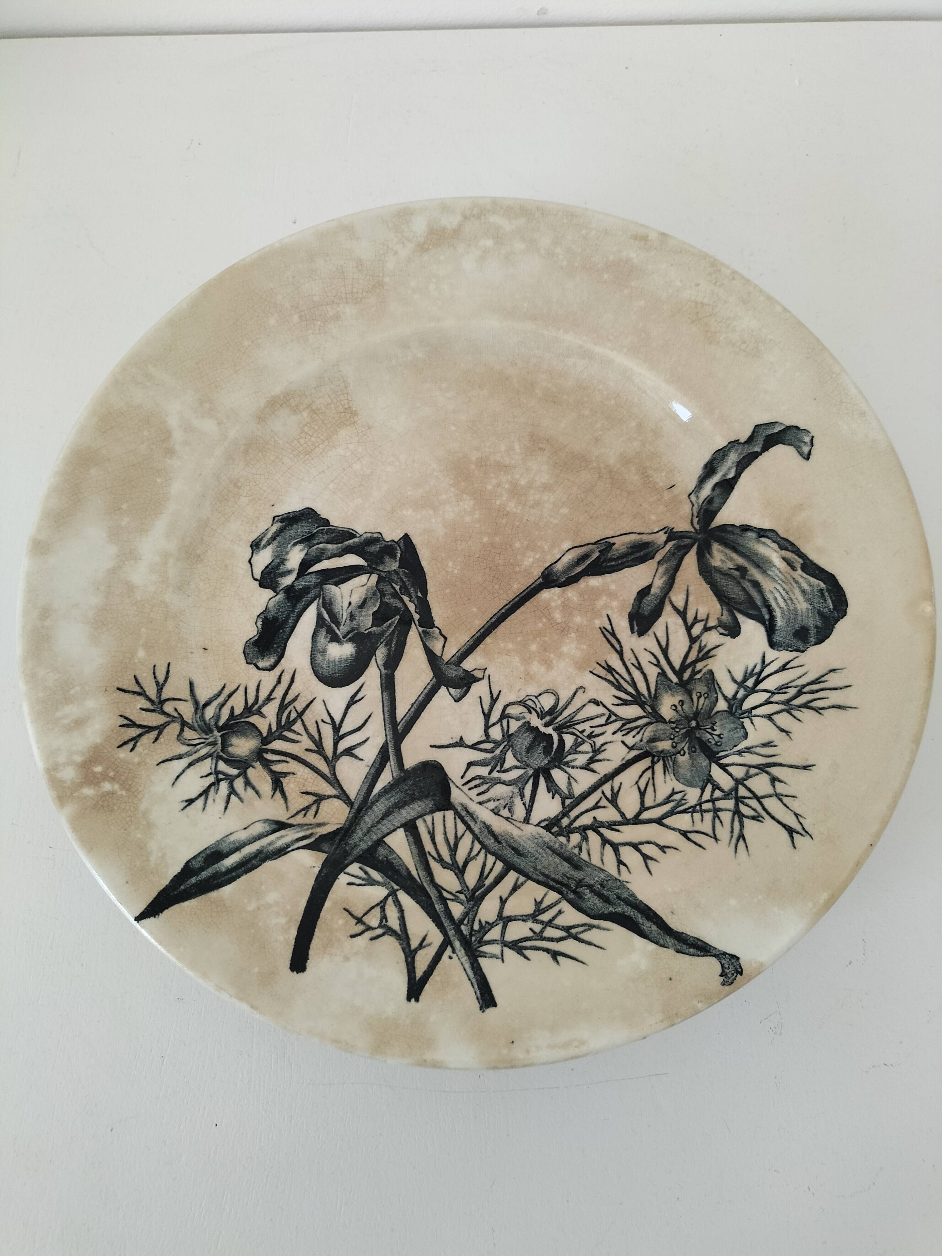 19th century pedestal plate Iron Earth