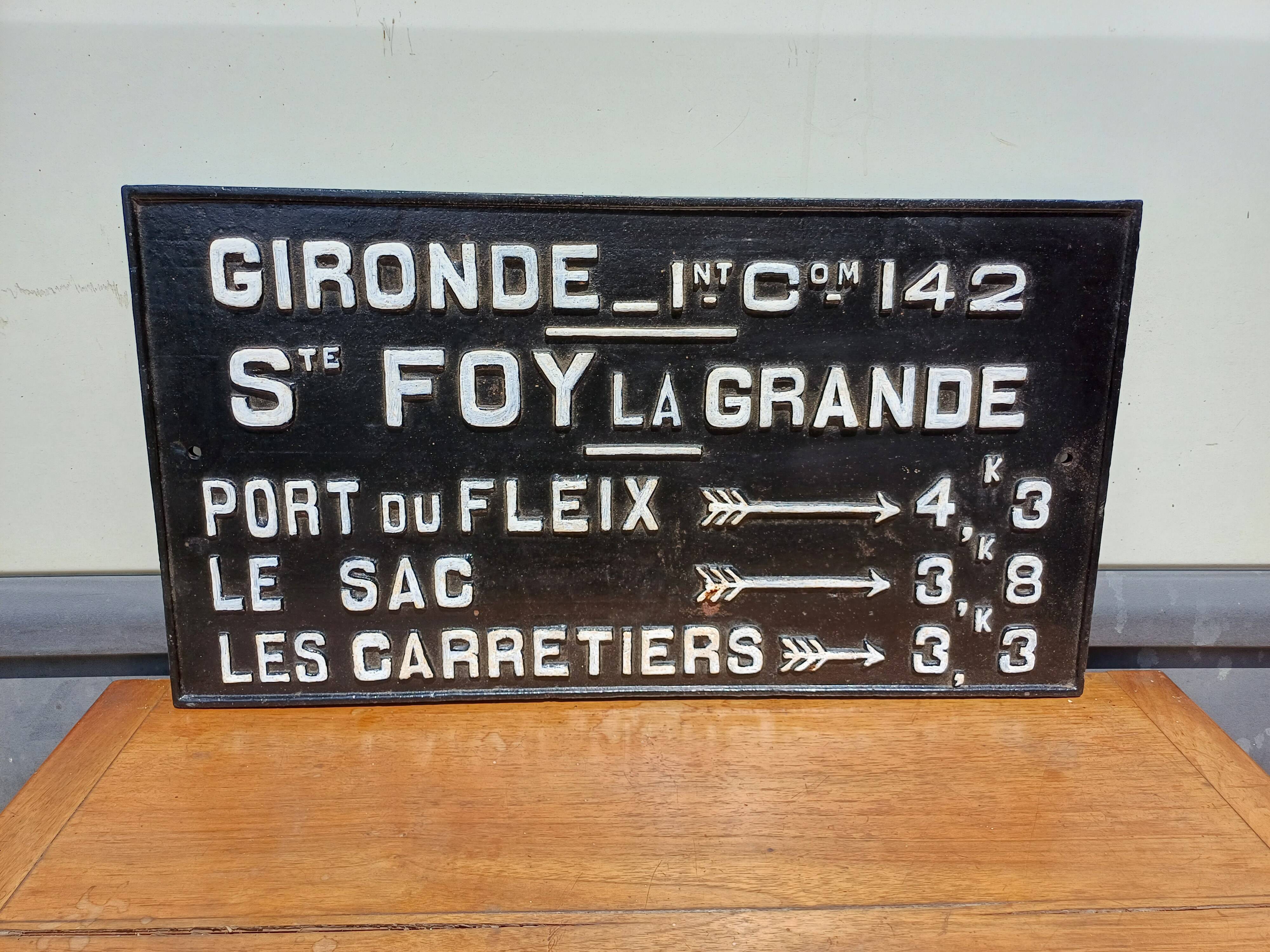 Sncf 19th cast iron plate