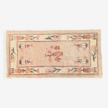 Tapis chinois vintage beige rosé 118 x 60cm