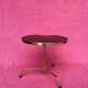 Gueridon/table d’appoint/table a cafe tripode metal dore et plateau ve