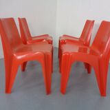 B1171 Fiberglass Stacking Chairs by Helmut Bätzner for Bofinger, 1960s, Set of 4