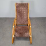 1930s Art Deco Czechoslovak Bentwood Rocking Chair with Original Upholstery
